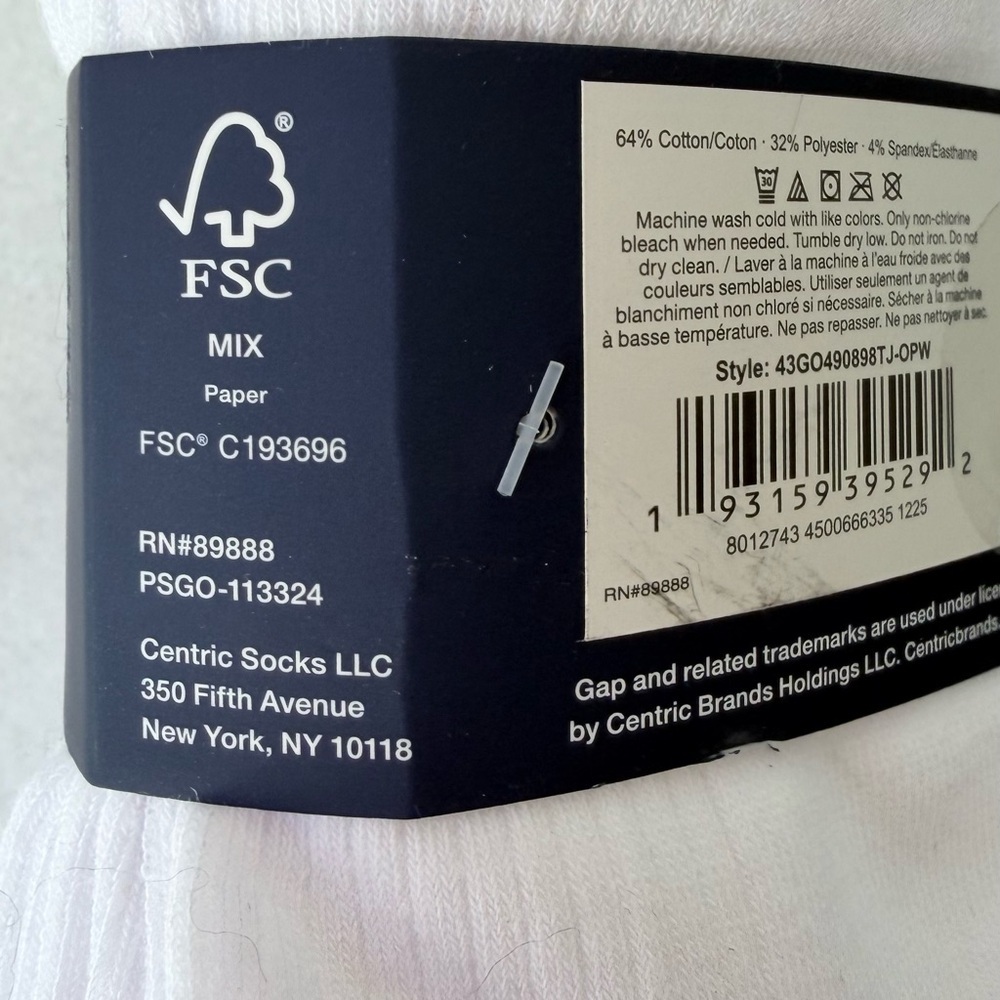 GAP White Cotton Quarter Socks - Pack of 10 - Picture 9 of 9